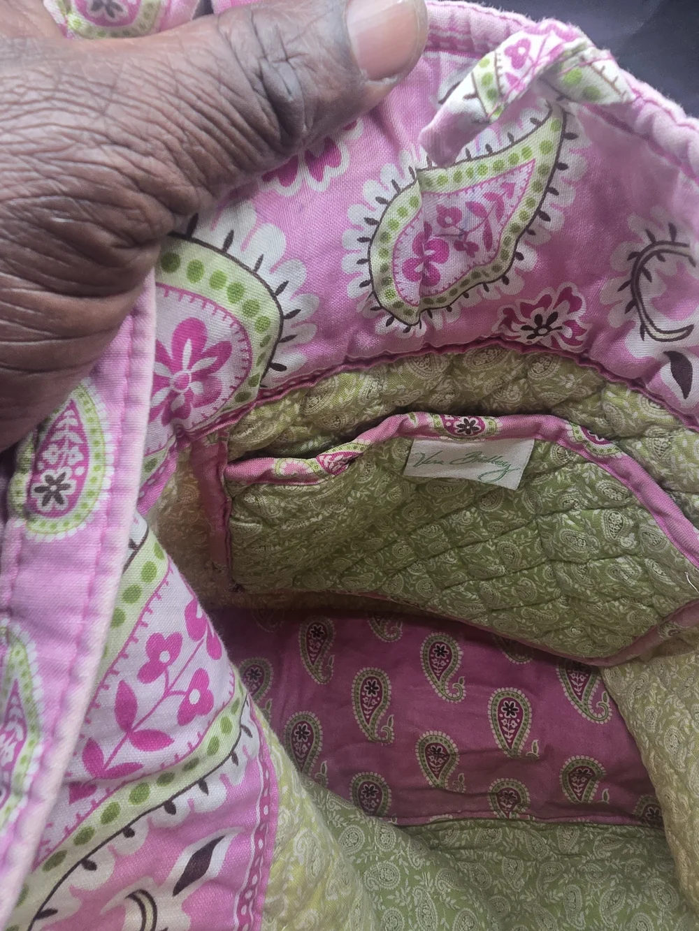 Vera Bradley Pink Paisley Quilted Cosmetic Bag